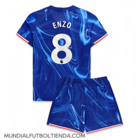 Camiseta Chelsea Enzo Fernandez #8 Primera Equipación Replica 2024-25 para niños mangas cortas (+ Pantalones cortos)